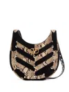 Valentino Garavani  Garavani Hoboho Small Hobo Bag In Python And Chevron-patterned Suede Wi In Neutral