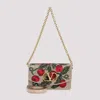 Valentino Garavani Multicolor Leather Clutch With Beadwork And Vlogo In Multi
