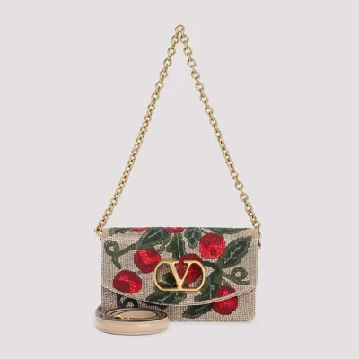 Valentino Garavani Vain Cherry Shoulder Bag In Silver
