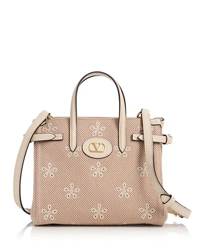 Valentino Garavani Small Crossbody Tote In Neutral