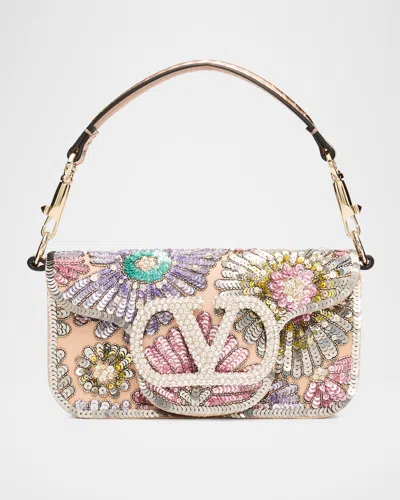Valentino Garavani Small Crystal Vlogo Sequin Burst Shoulder Bag In Multi