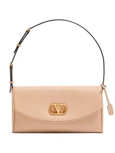 Valentino Garavani Devain Small Nappa Shoulder Bag Woman Rose Sand Uni In Neutral