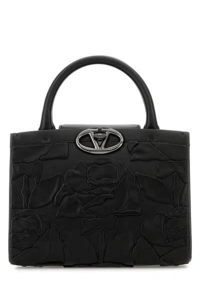 VALENTINO GARAVANI VALENTINO GARAVANI BLACK LEATHER VLOGO HANDBAG