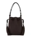 Valentino Drawstring Tassel-embellished Leather Shoulder Bag In Brown