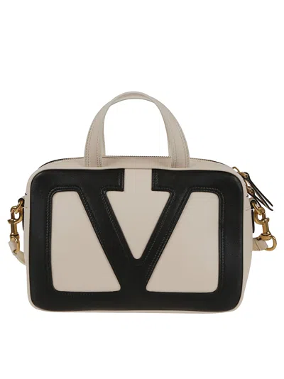 Valentino Garavani Small Duffle Viva Superstar In V Butter White Nero