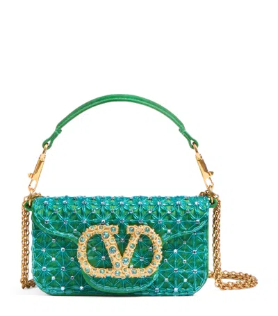 VALENTINO GARAVANI SMALL EMBROIDERED LOCO SHOULDER BAG