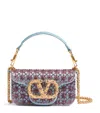 Valentino Loco Small Embellished Vlogo Moire Convertible Shoulder Bag