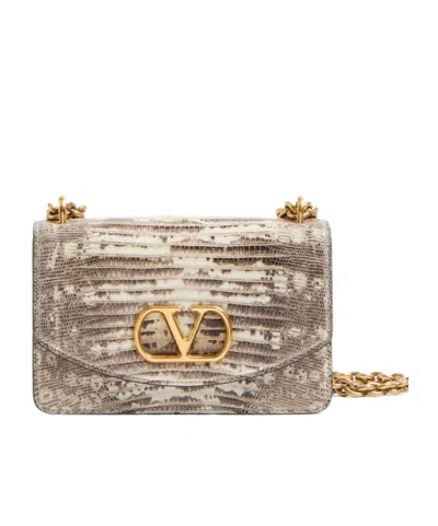 Valentino Garavani Small Flip Shoulder Bag In Nude