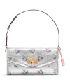 Valentino Small Floral Jacquard Devain Shoulder Bag In Silver