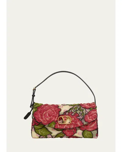 Valentino Garavani Small Floral Jacquard Shoulder Bag In Multicolor