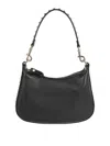 Valentino Rockstud Grainy Leather Hobo Bag In Black