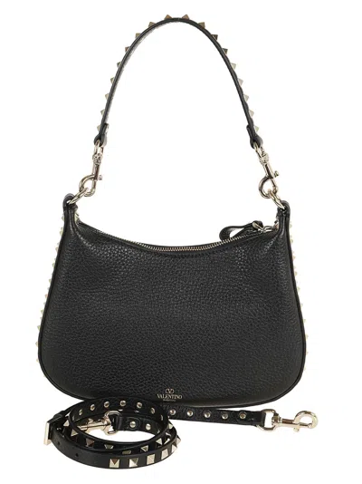 Valentino Garavani Valentino Small Hobo Rockstud In Black