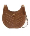 Valentino Garavani  Garavani Hoboho Small Hobo Bag In Chevron-patterned Nappa Leather Woman In Brown