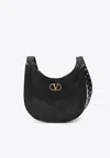 Valentino Hoboho Small Shoulder Bag With Studded Strap In Black