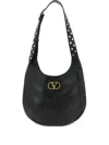 Valentino Hoboho Small Shoulder Bag With Studded Strap In Black