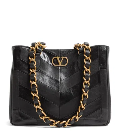 VALENTINO GARAVANI SMALL LAMBSKIN LASEINE TOTE BAG