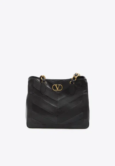 VALENTINO GARAVANI SMALL LASEINE CHEVRON SHOULDER BAG