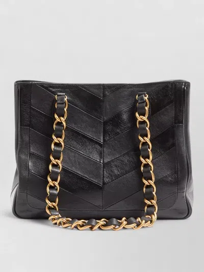 Valentino Garavani Small Laseine Tote Chevron Chain Strap