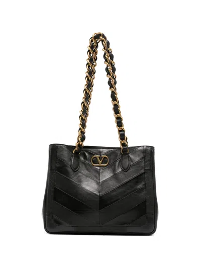 Valentino Garavani Small Laseine Vlogo Shoulder Bag In Brown