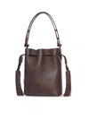 Valentino Garavani Chocolate Leather Vlogo Signature Bucket Bag In Brown