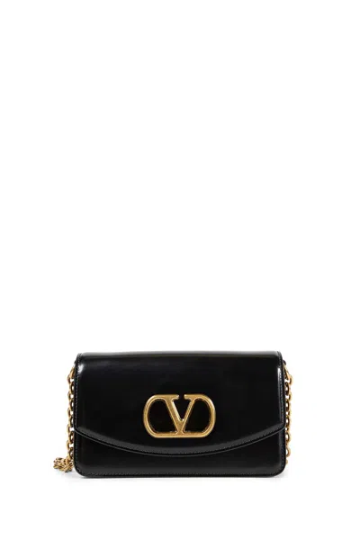 Valentino Garavani Small Leather Clutch In Black