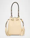 Valentino Small Leather Drawstring Bucket Bag In White