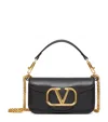 Valentino Vlogo Loco Small Leather Shoulder Bag In Black