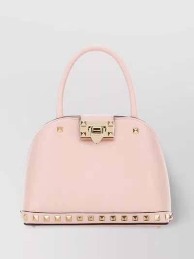 Valentino Garavani Small Leather Rockstud Handbag In Pink