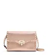 Valentino Garavani  Garavani Rockstud Small Crossbody Bag In Laminated Grainy Calfskin Leat In Pink