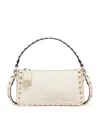 Valentino Small Rockstud Shoulder Bag In White