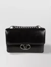 Valentino Garavani Black Leather Small Vlogo Shoulder Bag