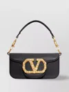 Valentino Small Leather Shoulder Bag With Crystal And Pearl Embellishments