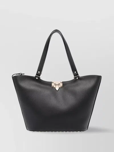 Valentino Garavani Small Leather Tote Bag With Rockstud Embellishment