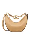 Valentino Vlogo Moon Cappuccino-coloured Small Hobo Bag In Beige