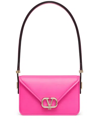Valentino Garavani Small Letter Smooth-grain Shoulder Bag In Pink