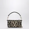 VALENTINO GARAVANI VALENTINO GARAVANI SMALL LOCÒ BAG IN TOILE ICONOGRAPHE BEIGE/BLACK