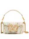 Valentino Small Locò Embroidered Jewel-logo Shoulder Bag In Neutral