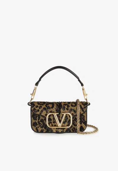 Valentino Garavani Small Locò Embroidered Shoulder Bag In Multicolor