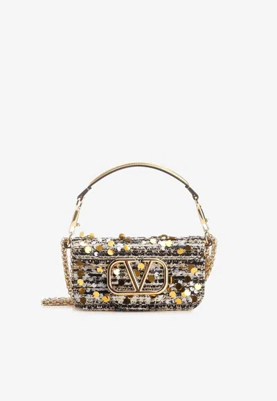 Valentino Garavani Small Locò Embroidered Shoulder Bag In Multicolor