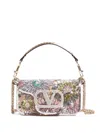 Valentino Small Locò Floral Embroidered Tote Bag In Multi
