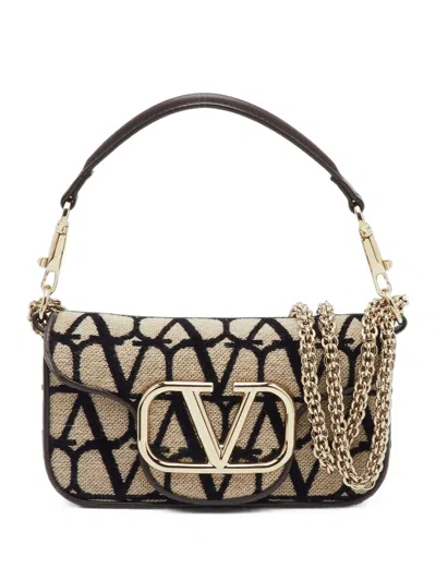 Pre-owned Valentino Garavani Small Locò Iconographe Shoulder Bag In Neutrals