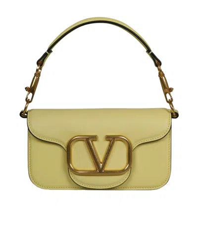 Valentino Garavani Small Locò Leather Shoulder Bag In Yellow