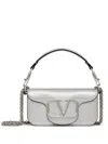 Valentino Small Locò Metallic Shoulder Bag In Grey