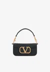 Valentino Vlogo Plaque Chained Shoulder Bag In Black