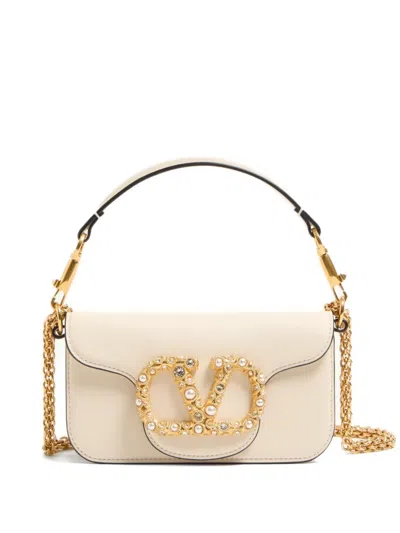 Valentino Garavani Small Locò Shoulder Bag In Neutral