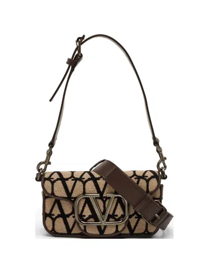 Pre-owned Valentino Garavani Small Locò Shoulder Bag In Neutral