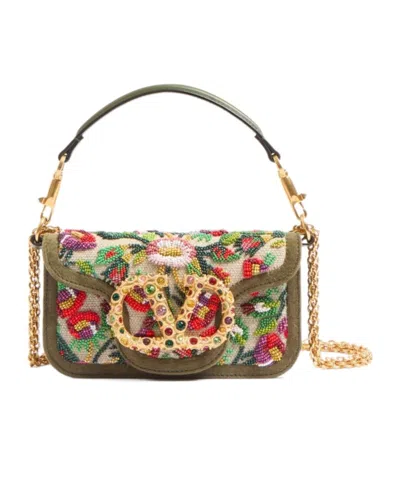 VALENTINO GARAVANI VALENTINO LOCÒ FLORAL MOTIF SMALL SHOULDER BAG