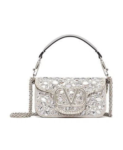 Valentino Garavani Small Locò Shoulder Bag With Crystals
