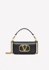 Valentino Vlogo Loco Small Leather Shoulder Bag In Black