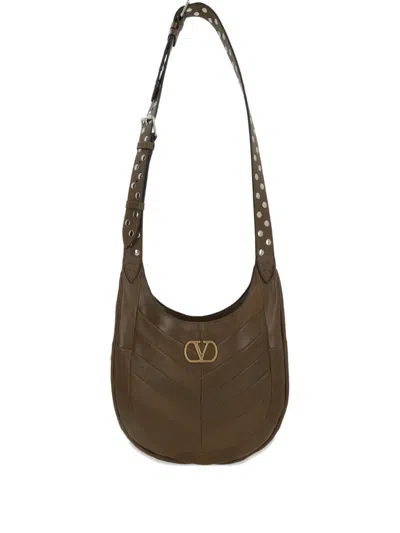 Valentino Garavani Small Logo-plaque Shoulder Bag In Pink